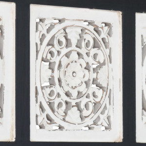 Panouri de perete sculptate manual, negru/alb, 60x60x1,5 cm MDF - Img 2