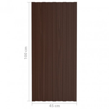 Panouri pentru acoperiș 12 buc. maro 100x45 cm oțel galvanizat - Img 6