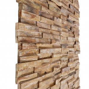 Panouri placare pereți 3D, 10 buc., 1,01 m², lemn masiv de tec - Img 3