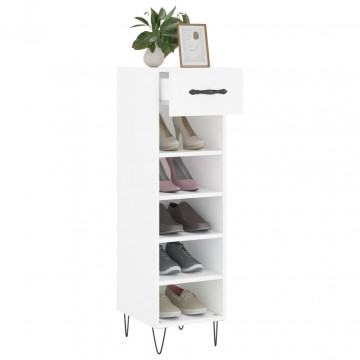 Pantofar, alb, 30x35x105 cm, lemn compozit - Img 4
