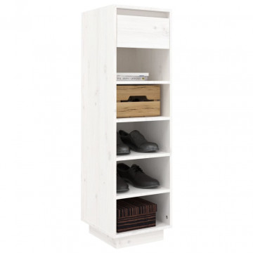 Pantofar, alb, 34x30x105 cm, lemn masiv de pin - Img 3