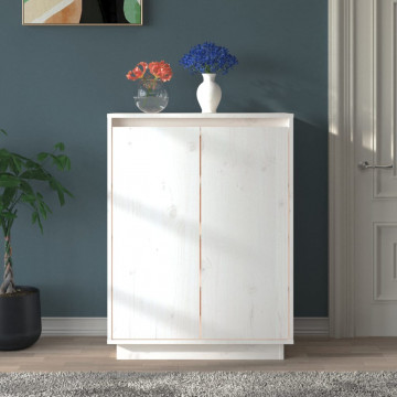 Pantofar, alb, 60x35x80 cm, lemn masiv de pin - Img 1
