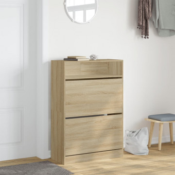 Pantofar cu 2 sertare rabatabile, stejar sonoma, 80x34x116 cm - Img 3