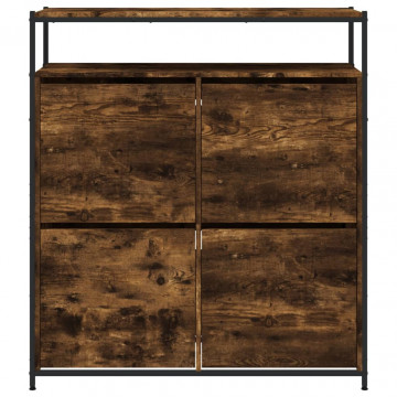 Pantofar cu 4 sertare rabatabile, stejar fumuriu, 100x34x112 cm - Img 5