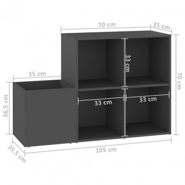 Pantofar de hol, gri, 105x35,5x70 cm, PAL - Img 7