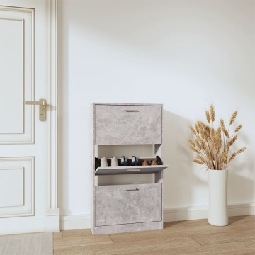Pantofar, gri beton, 59x17x108 cm, lemn compozit - Img 1