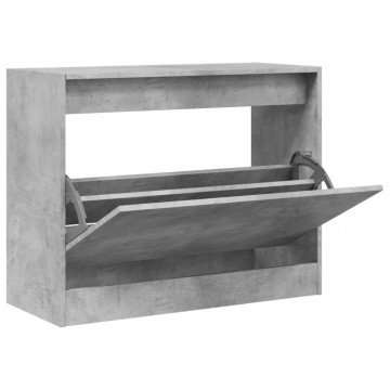 Pantofar, gri beton, 80x34x63 cm, lemn prelucrat - Img 2