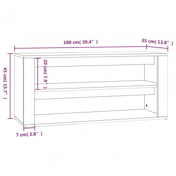 Pantofar, gri sonoma, 100x35x45 cm, lemn prelucrat - Img 7
