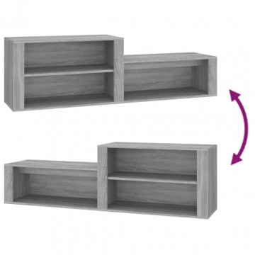 Pantofar, gri sonoma, 150x35x45 cm, lemn prelucrat - Img 6