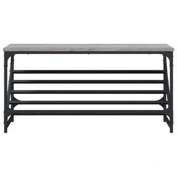Pantofar, gri sonoma, 90x30x45 cm, lemn prelucrat - Img 4