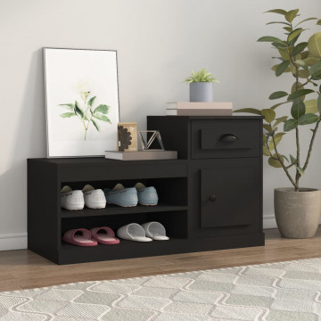 Pantofar, negru, 100x42x60 cm, lemn prelucrat - Img 1