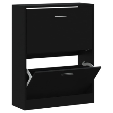Pantofar, negru, 63x24x81 cm, lemn compozit - Img 2