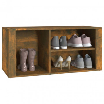 Pantofar, stejar fumuriu, 100x35x45 cm, lemn prelucrat - Img 4