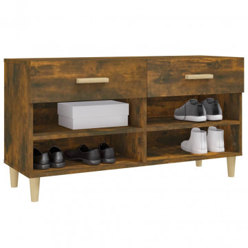 Pantofar, stejar fumuriu, 102x35x55 cm, lemn compozit - Img 4