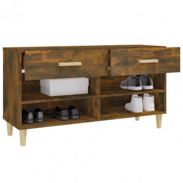 Pantofar, stejar fumuriu, 102x35x55 cm, lemn compozit - Img 8