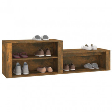 Pantofar, stejar fumuriu, 150x35x45 cm, lemn prelucrat - Img 4