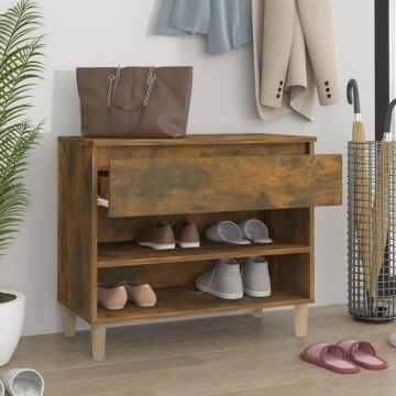 Pantofar, stejar fumuriu, 70x36x60 cm, lemn prelucrat - Img 3