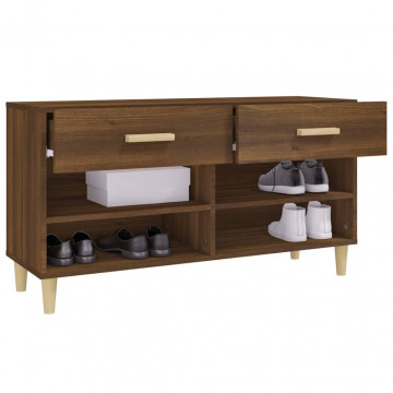 Pantofar, stejar maro, 102x35x55 cm, lemn compozit - Img 8