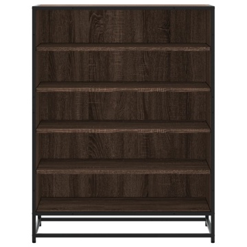 Pantofar, stejar maro, 75x38x97,5 cm, lemn prelucrat/metal - Img 4
