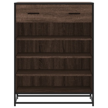 Pantofar, stejar maro, 75x38x97,5 cm, lemn prelucrat/metal - Img 4