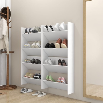 Pantofare de perete, 4 buc., alb, 60x18x60 cm PAL - Img 1