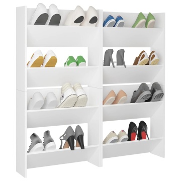 Pantofare de perete, 4 buc., alb, 60x18x60 cm PAL - Img 4