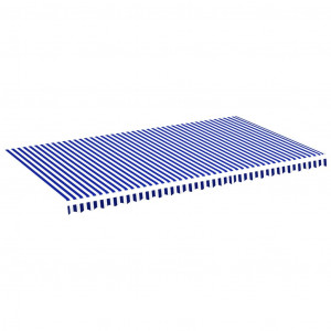 Pânză de rezervă copertină, albastru și alb, 6x3,5 m - Img 2