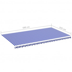 Pânză de rezervă copertină, albastru și alb, 6x3,5 m - Img 5
