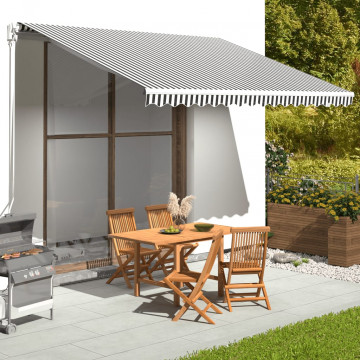 Pânză de rezervă copertină, antracit și alb, 4x3 m - Img 1