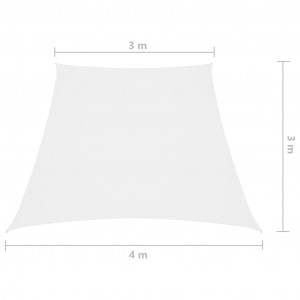 Pânză parasolar, alb, 3/4x3 m, țesătură oxford, trapez - Img 5