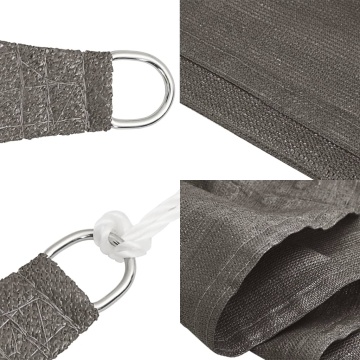 Pânză parasolar, antracit, 3,5x5 m, HDPE, 160 g/m² - Img 5