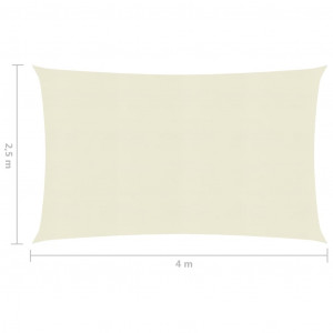 Pânză parasolar, crem, 2,5 x 4 m, HDPE, 160 g/m² - Img 5