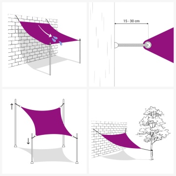 Pânză parasolar, crem, 6x6 m, țesătură oxford, pătrat - Img 4