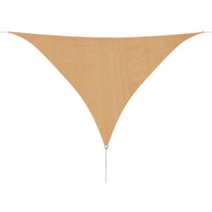 Pânză parasolar din HDPE, triunghiulară 3,6 x 3,6 x 3,6 m, bej - Img 1