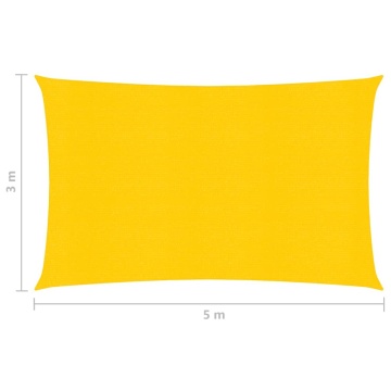 Pânză parasolar, galben, 3x5 m, HDPE, 160 g/m² - Img 5