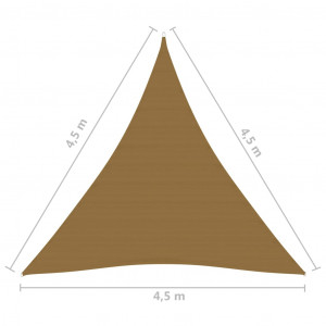 Pânză parasolar, gri taupe, 4,5x4,5x4,5 m, HDPE, 160 g/m² - Img 5