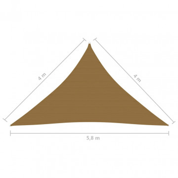Pânză parasolar, gri taupe, 4x4x5,8 m, HDPE, 160 g/m² - Img 5