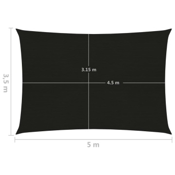 Pânză parasolar, negru, 3,5x5 m, HDPE, 160 g/m² - Img 5