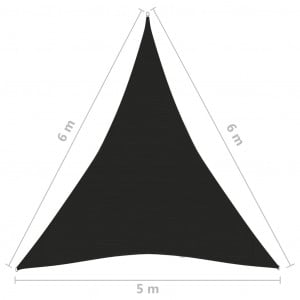 Pânză parasolar, negru, 5x6x6 m, HDPE, 160 g/m² - Img 5