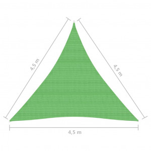 Pânză parasolar, verde deschis, 4,5x4,5x4,5 m, HDPE, 160 g/m² - Img 5