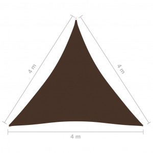 Parasolar, maro, 4x4x4 m, țesătură oxford, triunghiular - Img 5