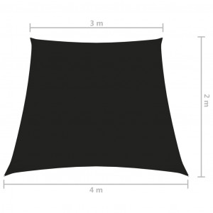Parasolar, negru, 3/4x2 m, țesătură oxford, trapez - Img 5