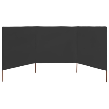 Paravan anti-vânt cu 3 panouri, antracit, 400 x 80 cm, textil - Img 3