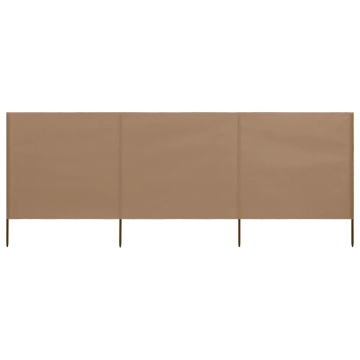Paravan anti-vânt cu 3 panouri, gri taupe, 400 x 80 cm, textil - Img 1