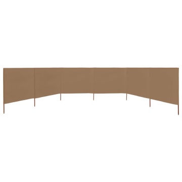 Paravan anti-vânt cu 6 panouri gri taupe 800x120 cm textil - Img 3