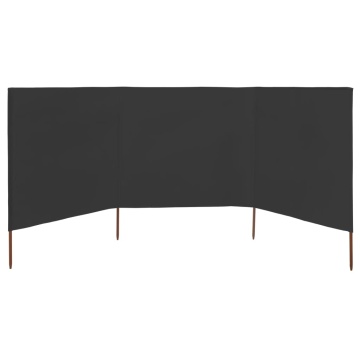 Paravan anti-vânt din 3 panouri, antracit, 400x120 cm, textil - Img 2