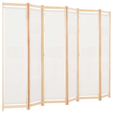 Paravan cameră, 6 panouri, crem, 240x170 x4 cm, material textil - Img 3