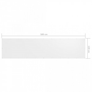 Paravan de balcon, alb, 120 x 500 cm, țesătură oxford - Img 5