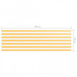 Paravan de balcon, alb și galben, 90 x 300 cm, țesătură oxford - Img 5