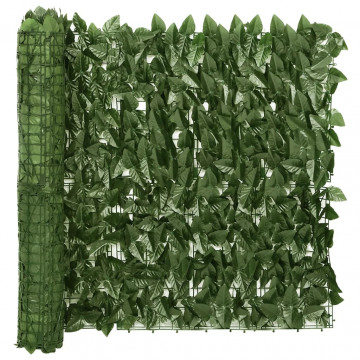 Paravan de balcon, frunze verde închis, 400x75 cm - Img 1